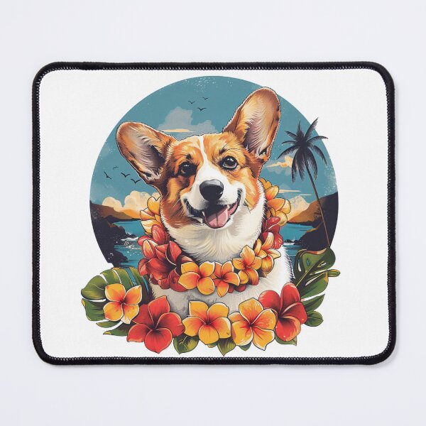 Item preview, Tropical Aloha Corgi Portrait designed and sold by luckyilio.
