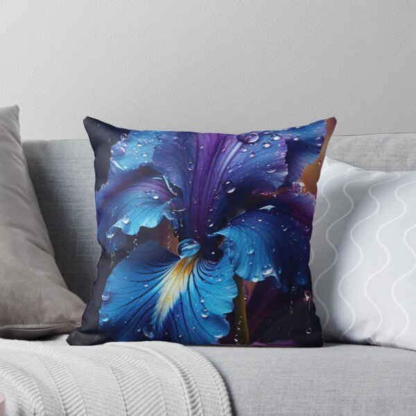 Item preview, Blue flower with water droplets designed and sold by anytka.