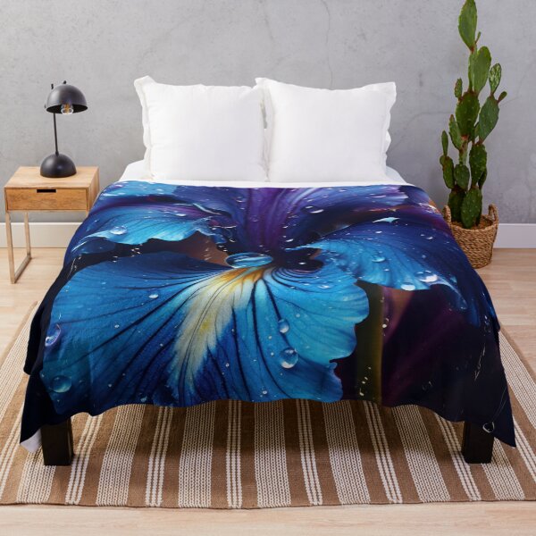 Item preview, Blue flower with water droplets designed and sold by anytka.