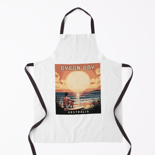 Item preview, Byron Bay Australia Pixel Art Surf Sunset Poster designed and sold by CircinusStore.