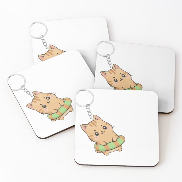 Item preview, Hanging Keyring – Cute Floating Cat Illustration designed and sold by HNstory.