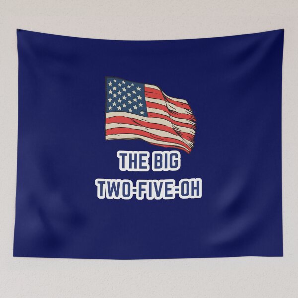 Item preview, The Big Two-Five-Oh – Vintage Flag Birthday for America,250th USA Anniversary designed and sold by digitalbitcraft.