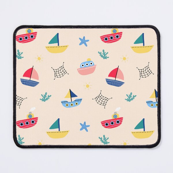 Item preview, Cute kids coastal sailing boats seaside coast beach starfish seaweed nets designed and sold by Nicola-Rowe.