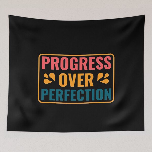 Item preview, Progress Over Perfection - Motivational Inspirational Positive Quote designed and sold by Shape Snip Studio.