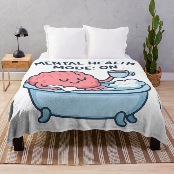 Item preview, Mental Health Mode On Relaxing Brain Design. designed and sold by The-T-In-Retro.