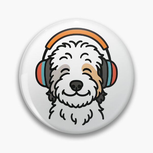 Item preview, Music Vibes Only - Cute Aussie Doodle with Headphones designed and sold by Balasan.