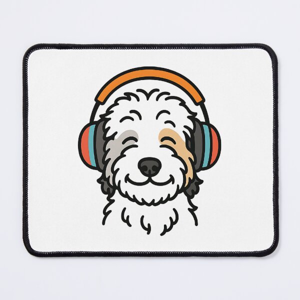 Item preview, Music Vibes Only - Cute Aussie Doodle with Headphones designed and sold by Balasan.