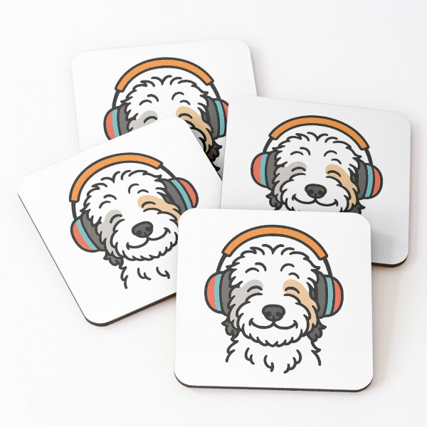 Item preview, Music Vibes Only - Cute Aussie Doodle with Headphones designed and sold by Balasan.