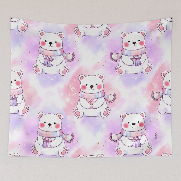 Item preview, Snowy Snuggle Bears – Pastel Winter Pattern designed and sold by meesub.