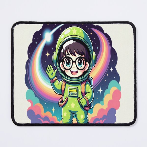 Item preview, Fluffy brown Hair Astronaut Space Sticker Chibi designed and sold by NovaDigitalArt45.