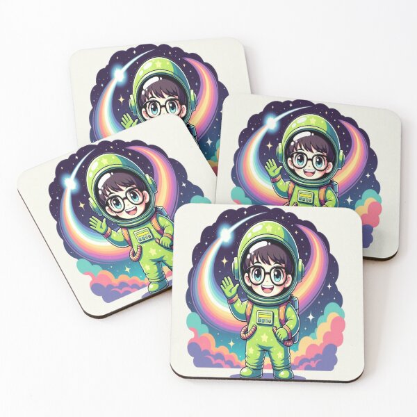 Item preview, Fluffy brown Hair Astronaut Space Sticker Chibi designed and sold by NovaDigitalArt45.