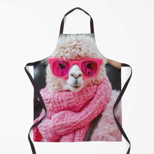 Item preview, A fashionable alpaca wearing pink sunglasses and a cozy scarf poses for the camera in a bustling urban setting designed and sold by anytka.