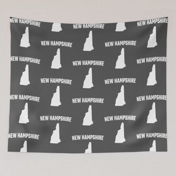 Item preview, New Hampshire State Map - Classic White Minimalist Silhouette designed and sold by mashmosh.