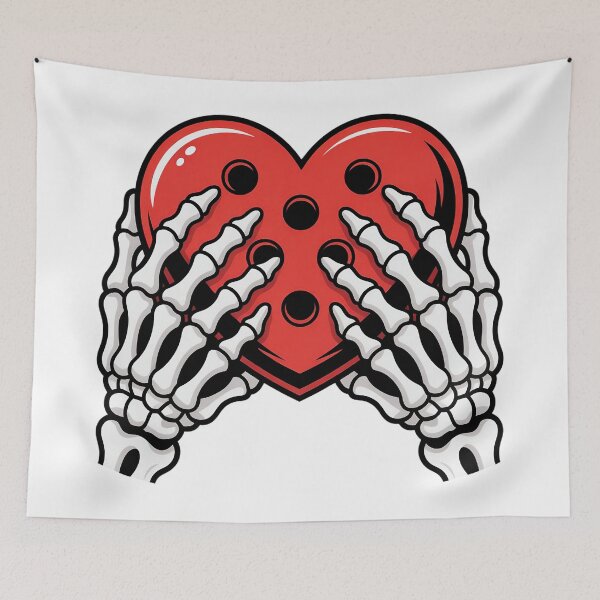 Item preview, Skeleton Hands & Pickleball Heart - Neo Traditional Tattoo Style Art designed and sold by Pro AguiZoul Art.