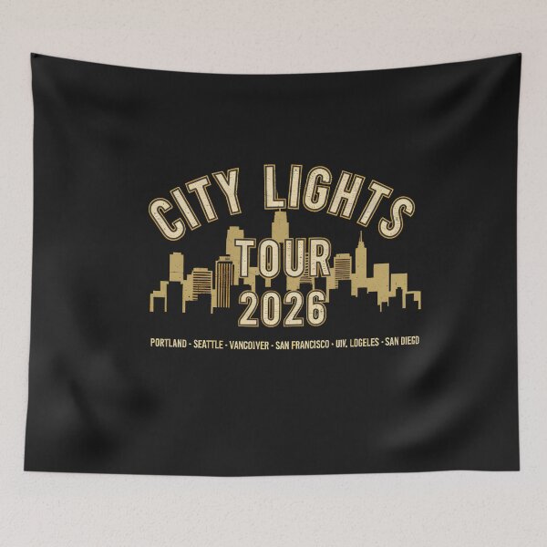 Item preview, City Lights Tour 2026 T-Shirt – Vintage Concert Tour Style Skyline Graphic Tee designed and sold by ZyxDes.