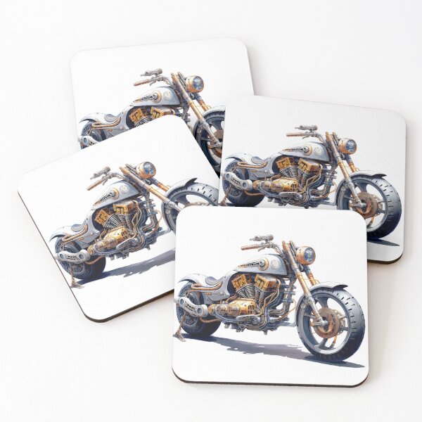 Item preview, Futuristic Steampunk Motorcycle - Industrial Cyberpunk Bike Illustration by Design Artistia designed and sold by DesignArtist.ia.