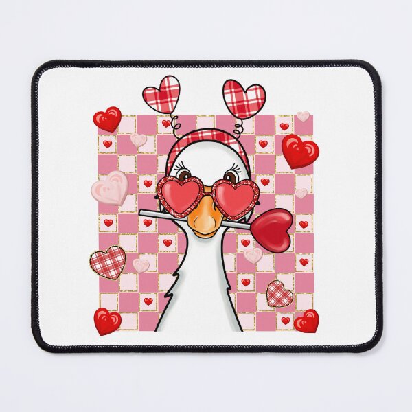 Item preview, Checkered Goose Valentine, Kiss Me, Be mine, Cupid Love designed and sold by vintagearttee.