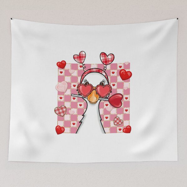 Item preview, Checkered Goose Valentine, Kiss Me, Be mine, Cupid Love designed and sold by vintagearttee.