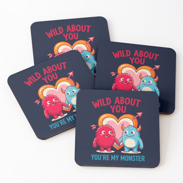 Item preview, Wild About You Valentine Monster Cute Couple designed and sold by WAMTEES.