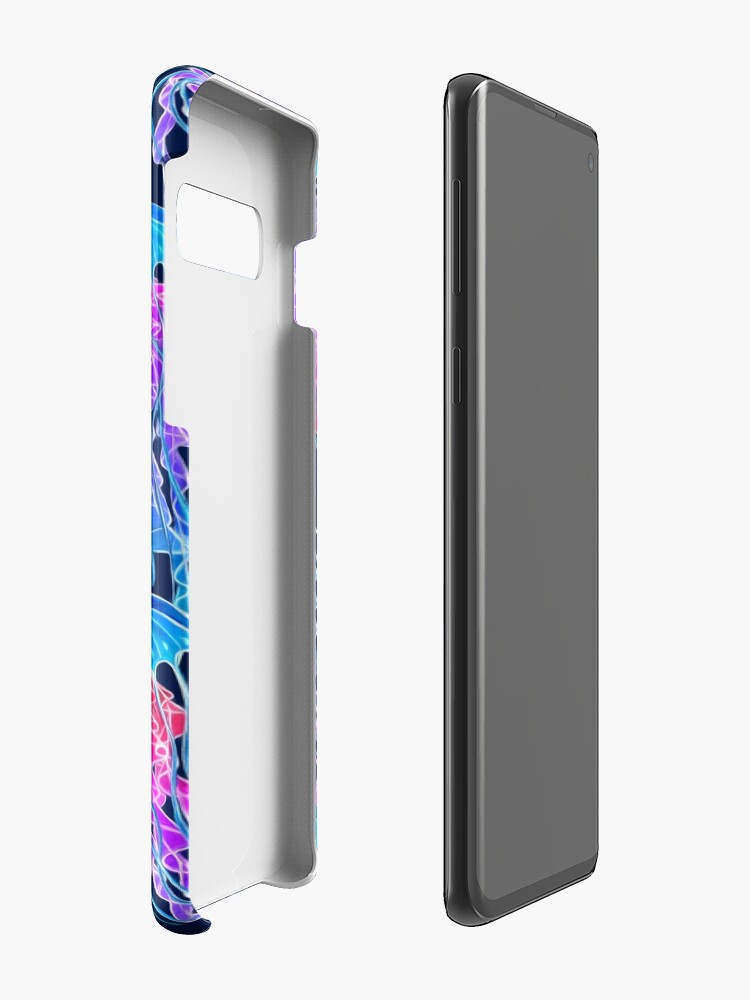 Alternate view of Luminescent Rainbow Jellyfish on Navy Blue Case & Skin for Samsung Galaxy