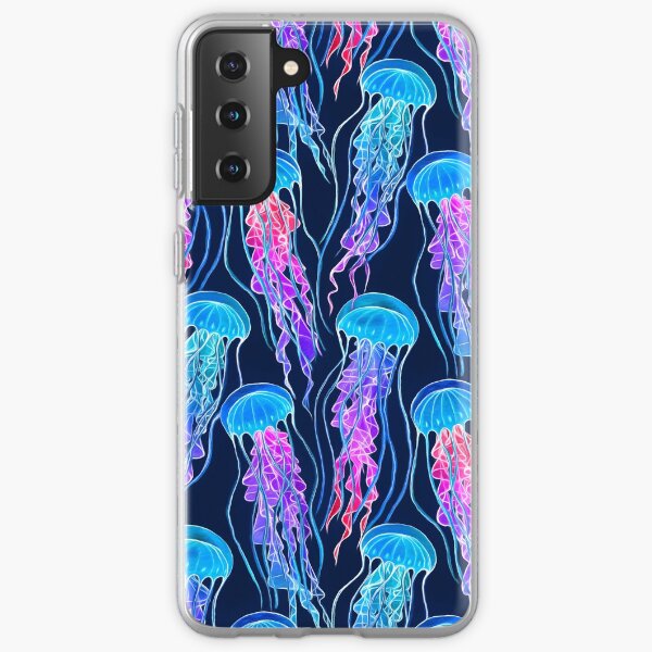 Item preview, Luminescent Rainbow Jellyfish on Navy Blue designed and sold by micklyn.