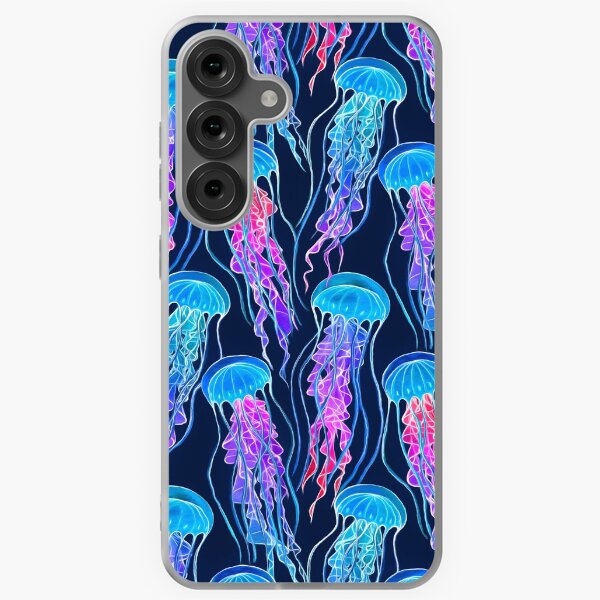Item preview, Luminescent Rainbow Jellyfish on Navy Blue designed and sold by micklyn.