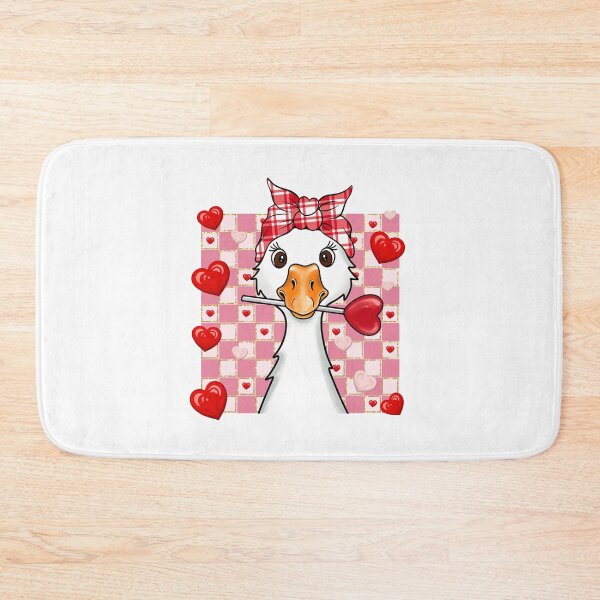 Item preview, Glitter Checkered Goose Valentine, Kiss Me, Be mine, Cupid Love, Animal Lover designed and sold by vintagearttee.