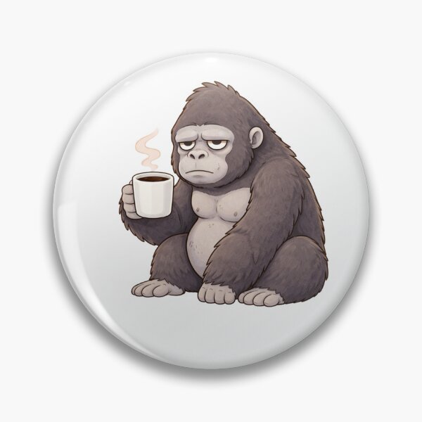 Item preview, Barely Holding Club – Tired Gorilla with Coffee designed and sold by Przemsi40.