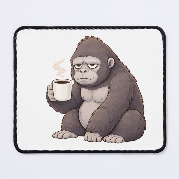 Item preview, Barely Holding Club – Tired Gorilla with Coffee designed and sold by Przemsi40.