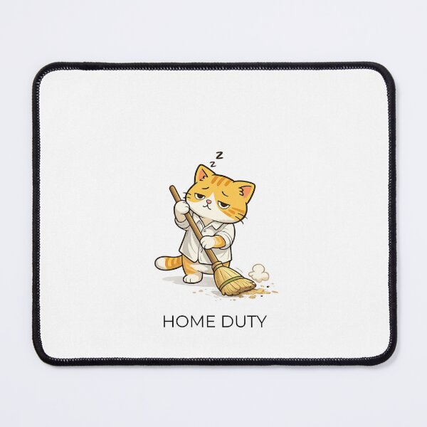 Item preview, Home Duty – Funny Cat Housework Illustration designed and sold by XXIVAOR.