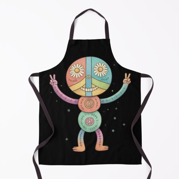 Item preview, Hippie Peace Doll – Retro Patchwork Peace Sign Character designed and sold by The Satire Fuggler.