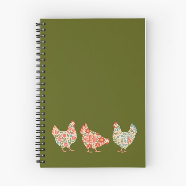 Item preview, Trio of Floral Chickens – Scandinavian Folk Art by heidiannemorris © designed and sold by FOLK ART FUSION by heidiannemorris.