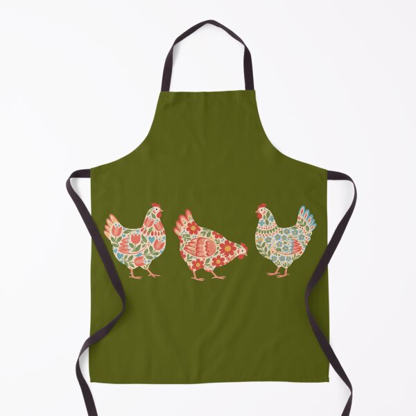 Item preview, Trio of Floral Chickens – Scandinavian Folk Art by heidiannemorris © designed and sold by FOLK ART FUSION by heidiannemorris.