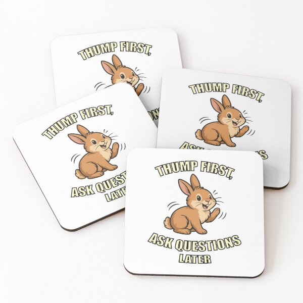 Item preview, Thump First, Ask Questions Later – Funny Bunny with Attitude designed and sold by storelibertys.