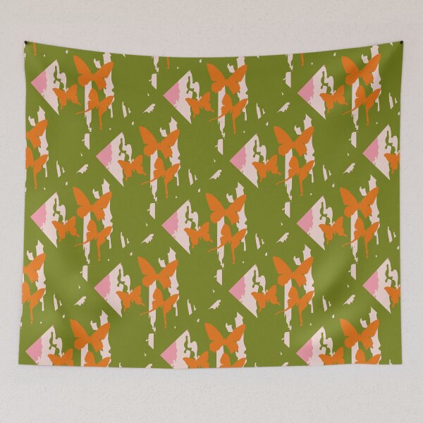 Item preview, Artistic Butterfly Grid - Flutter Blocks RR20 Green designed and sold by HueyDesign.
