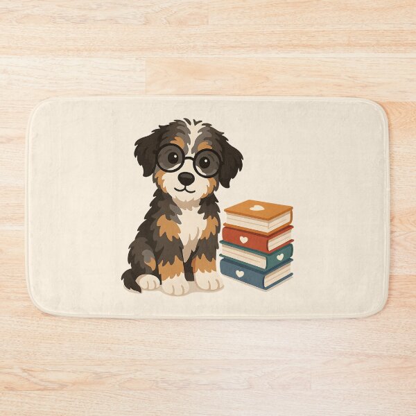 Item preview, Smarty Paws - Cute Aussie Doodle with Glasses & Books designed and sold by Balasan.