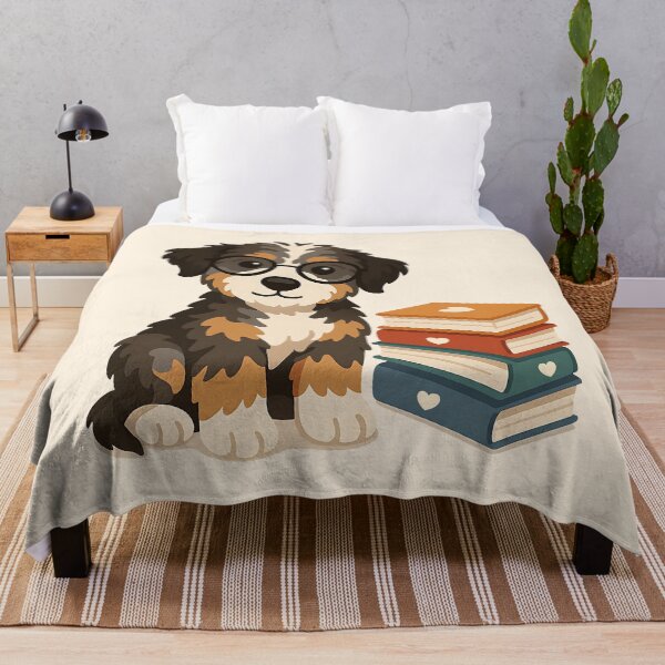 Item preview, Smarty Paws - Cute Aussie Doodle with Glasses & Books designed and sold by Balasan.