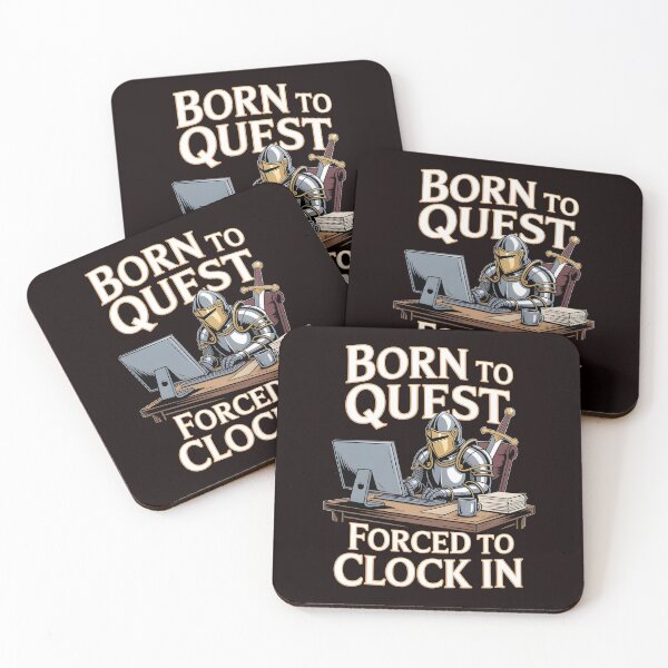 Item preview, Born To Quest Forced To Clock in – Office Humor for RPG Gamers designed and sold by Redgiant87x.
