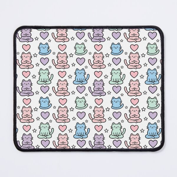 Item preview, Cute Yoga Cats Seamless Pattern | Pastel Meditating Kittens designed and sold by ikidyounot.
