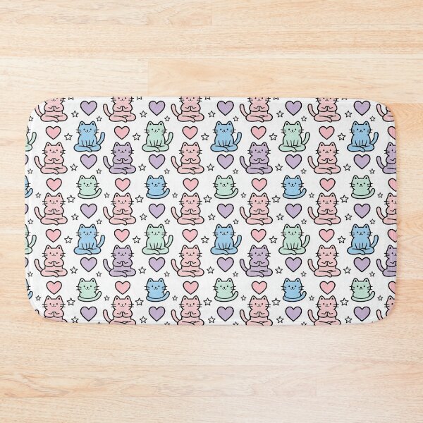Item preview, Cute Yoga Cats Seamless Pattern | Pastel Meditating Kittens designed and sold by ikidyounot.