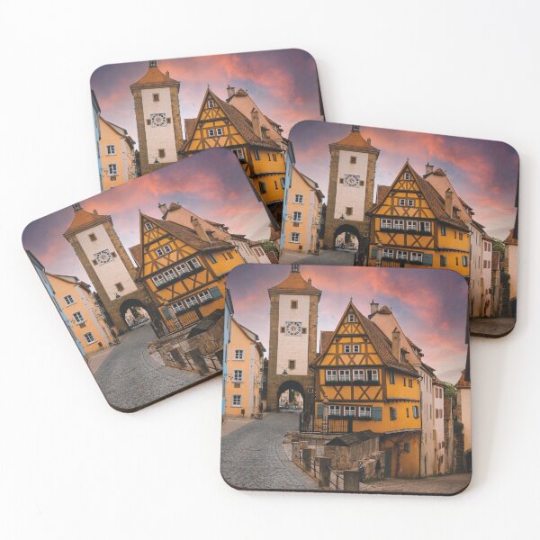 Item preview, Rothenburg Plönlein – Romantic half-timbered houses at sunset designed and sold by Mauswohn.