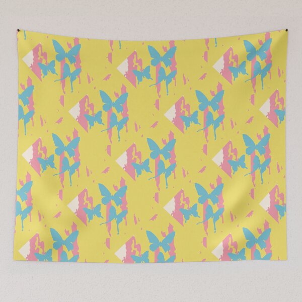 Item preview, Artistic Butterfly Grid - Flutter Blocks RR21 Yellow designed and sold by HueyDesign.