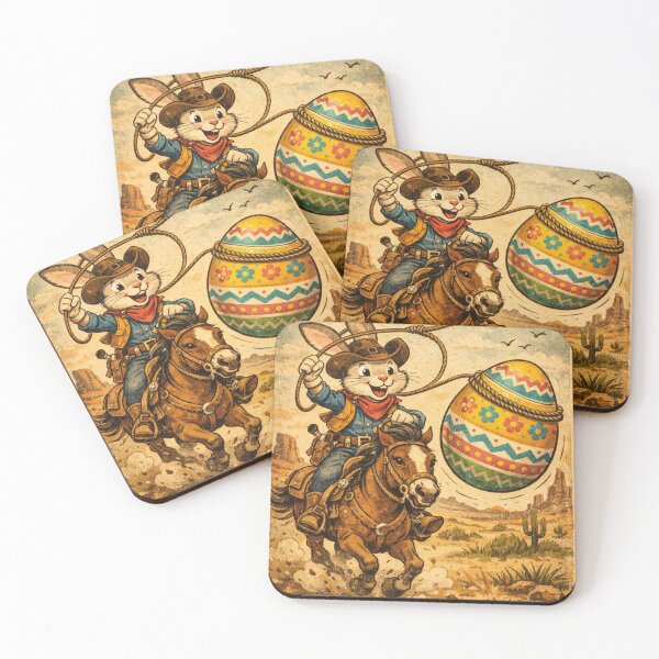 Item preview, Cowboy Easter Bunny – Vintage Western Easter with Lasso designed and sold by Mauswohn.