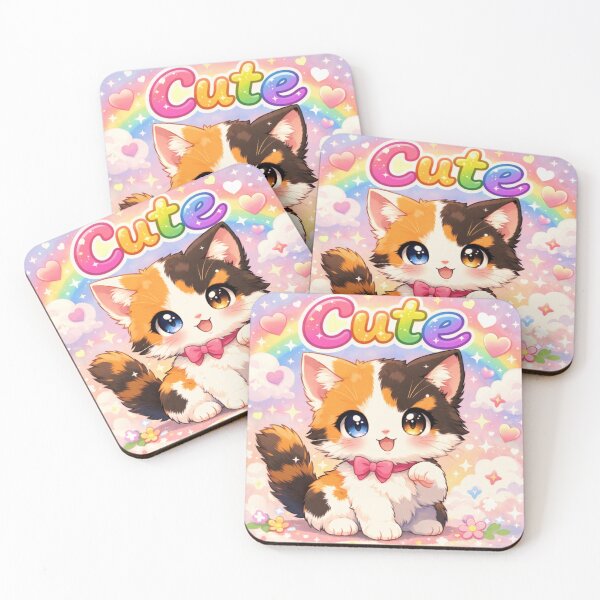 Item preview, Super Cute Kawaii Kitten with Rainbow Background designed and sold by MoReNdA83.