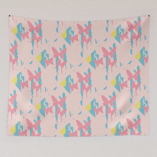 Item preview, Artistic Butterfly Grid - Flutter Blocks RR23 Pink designed and sold by HueyDesign.
