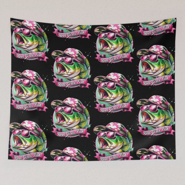 Item preview, Reel Vintage Girls Fish Lady Fishing Fisher Bass Fisherwoman designed and sold by jakaun.