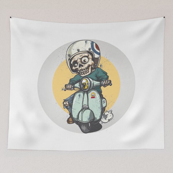Item preview, Skull Biker & Rock Culture - Retro Scooter and Chopper Art Collection by Design Artistia designed and sold by DesignArtist.ia.