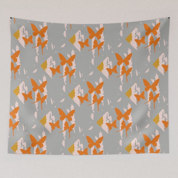 Item preview, Artistic Butterfly Grid - Flutter Blocks RR25 Gray designed and sold by HueyDesign.