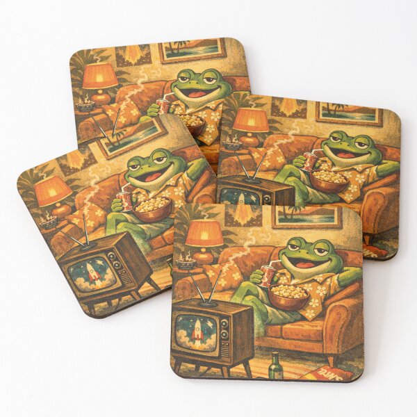 Item preview, Relaxed Frog Retro TV – Vintage Sci-Fi Lounge Art designed and sold by Mauswohn.