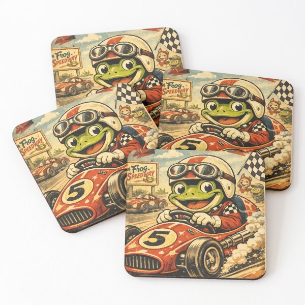Item preview, Racetime Frog – Funny racing driver frog in retro comic style designed and sold by Mauswohn.